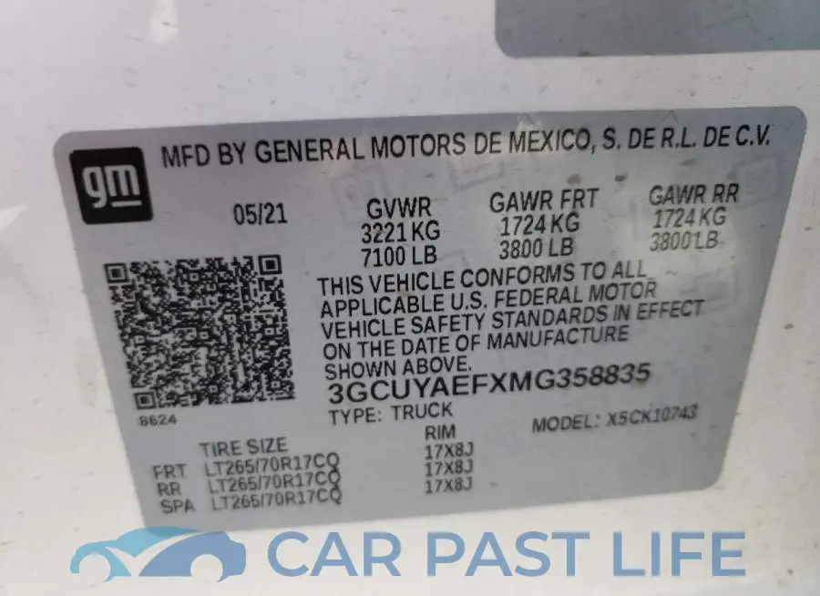 3GCUYAEFXMG358835# 10