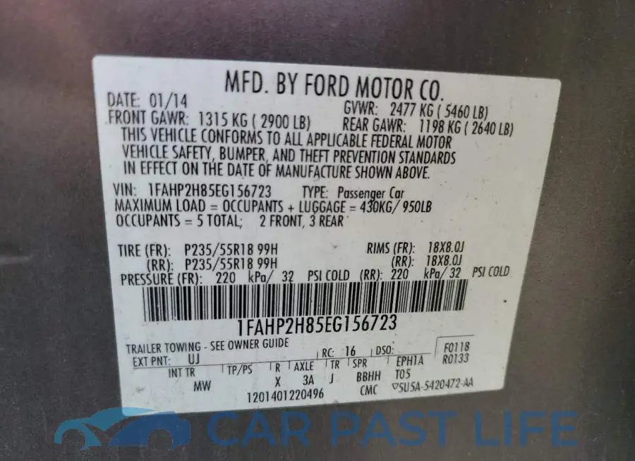 1FAHP2H85EG156723# 13