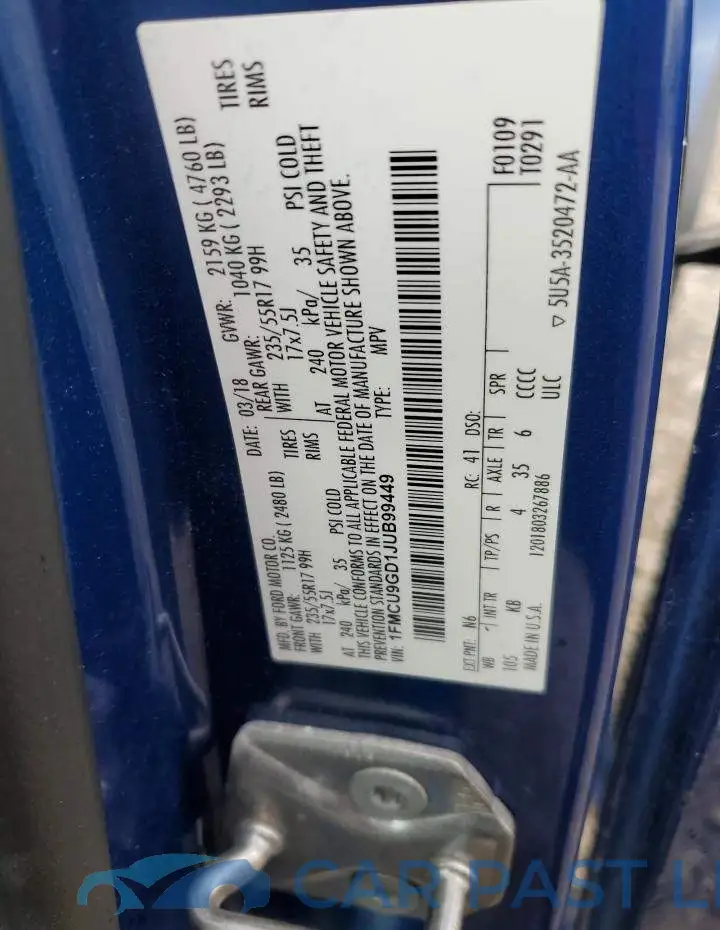 1FMCU9GD1JUB99449# 13