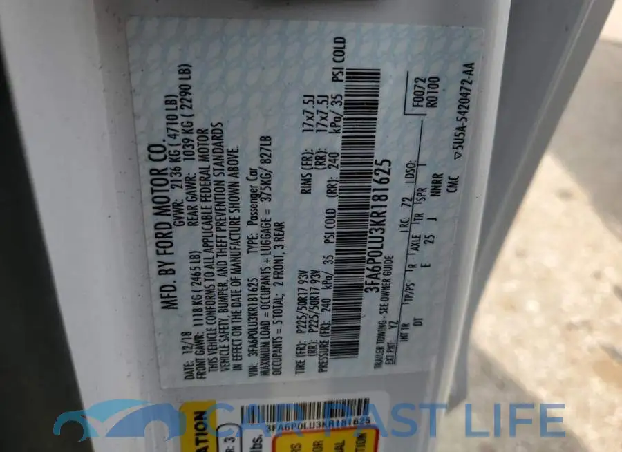 3FA6P0LU3KR181625# 12