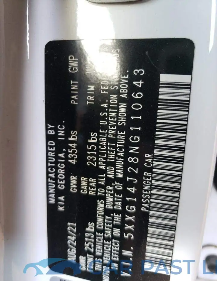 5XXG14J28NG110643# 12