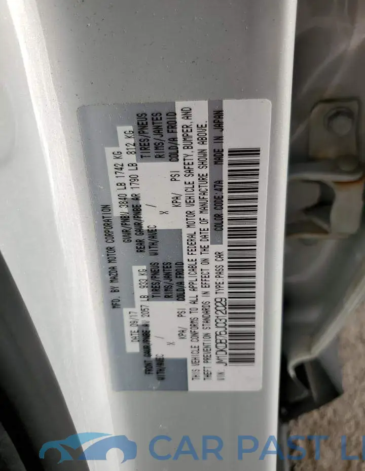 JM1DKDB76J0312029# 12