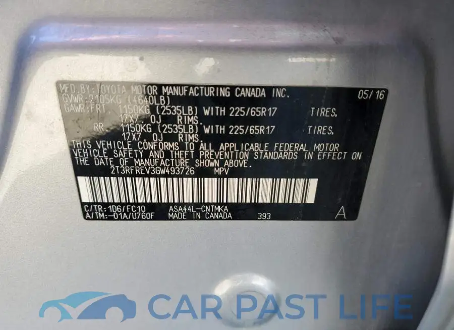 2T3RFREV3GW493726# 13