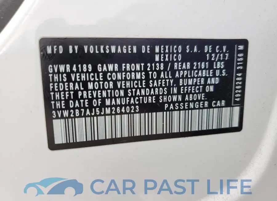 3VW2B7AJ5JM264023# 12