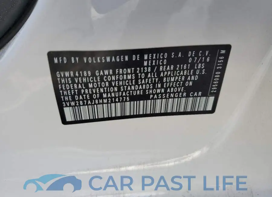 3VW2B7AJ8HM214775# 12