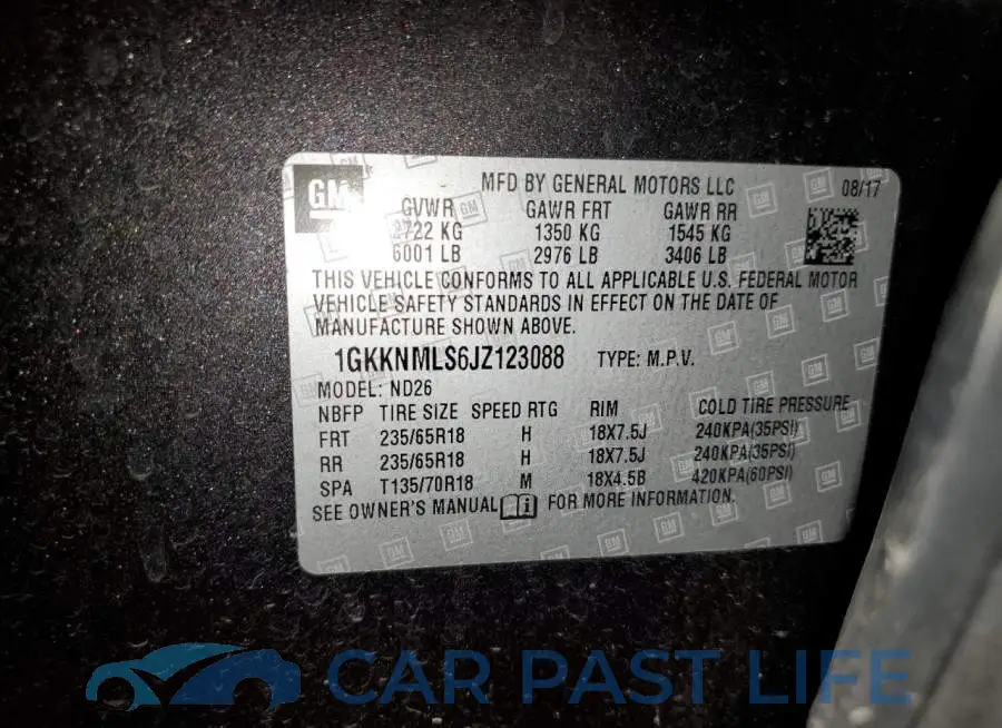 1GKKNMLS6JZ123088# 13