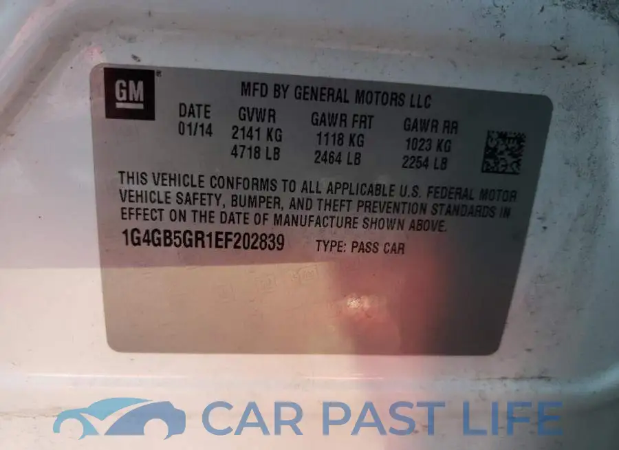 1G4GB5GR1EF202839# 13