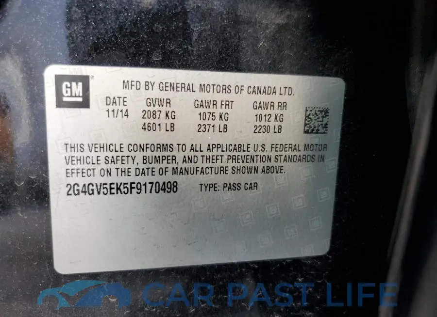 2G4GV5EK5F9170498# 12
