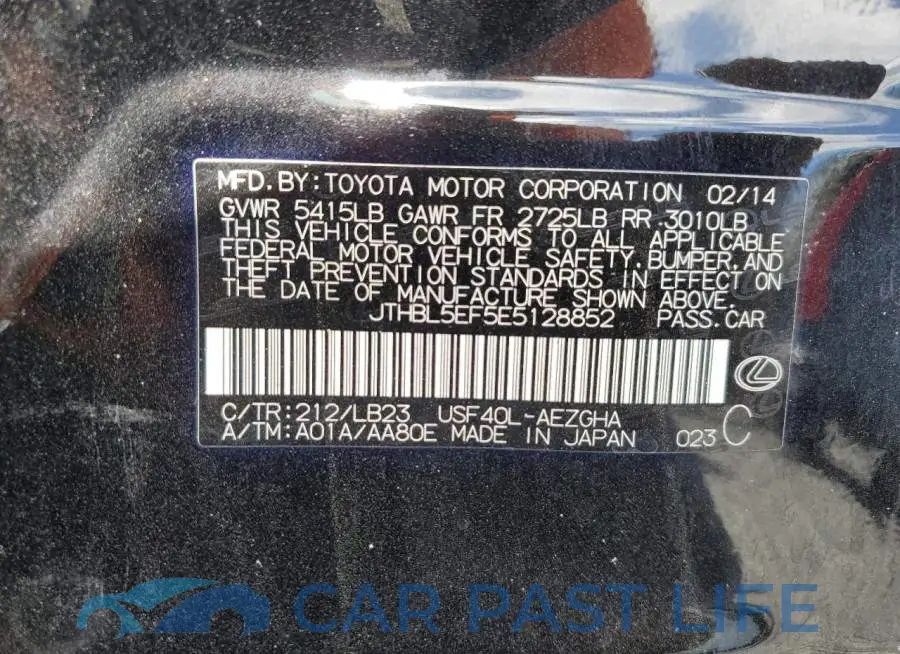 JTHBL5EF5E5128852# 12