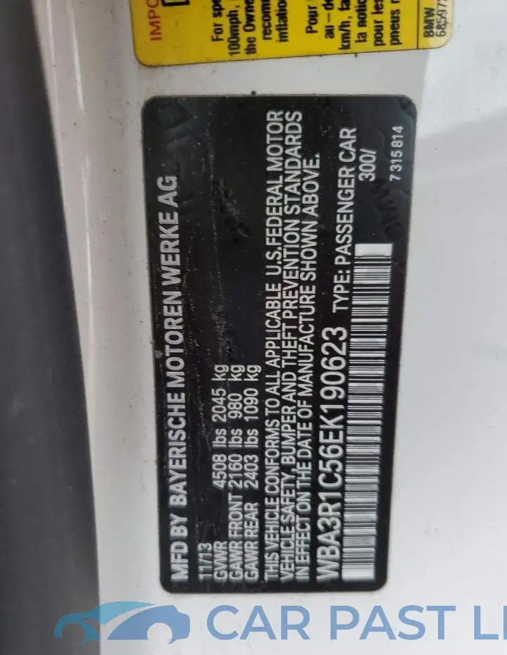 WBA3R1C56EK190623# 12