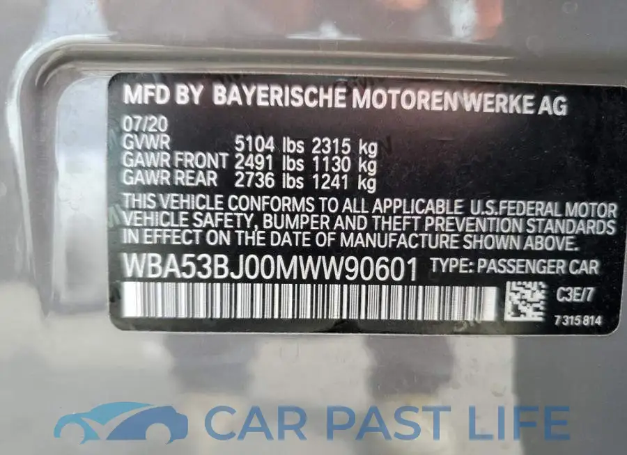 WBA53BJ00MWW90601# 12