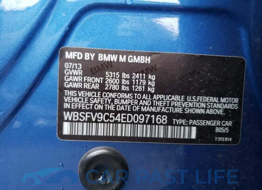 WBSFV9C54ED097168# 12