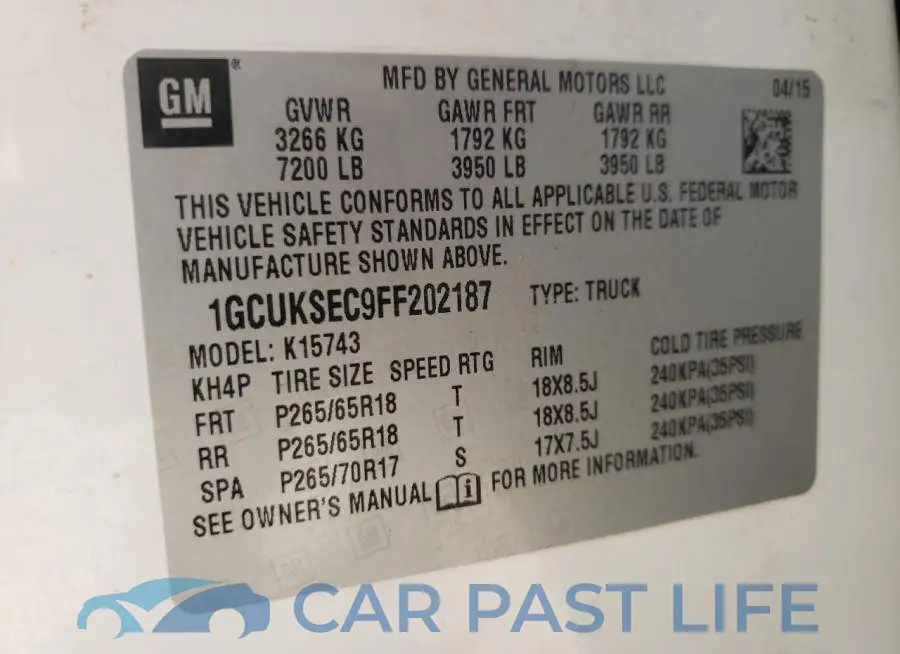 1GCUKSEC9FF202187# 12