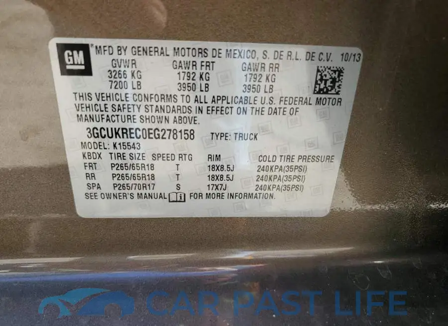 3GCUKREC0EG278158# 12
