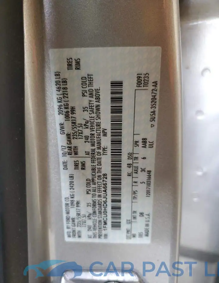 1FMCU0HD6JUA66728# 13
