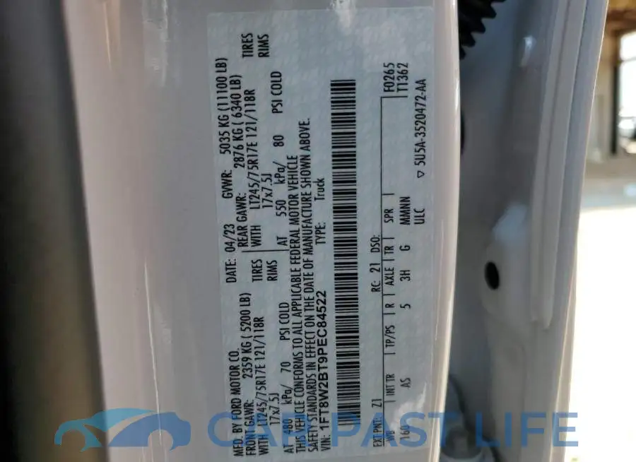 1FT8W2BT9PEC84522# 13