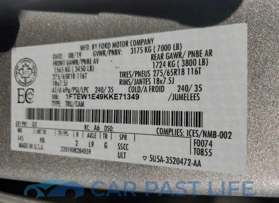 1FTEW1E49KKE71349# 12
