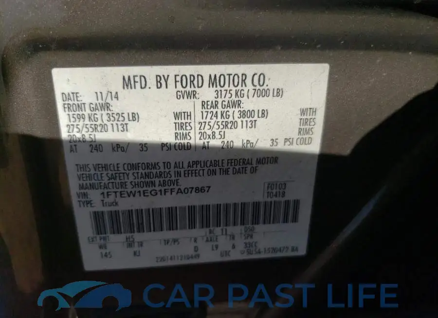 1FTEW1EG1FFA07867# 12