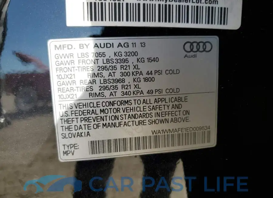 WA1WMAFE1ED009534# 13