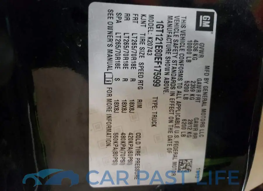 1GT121E80EF175999# 13