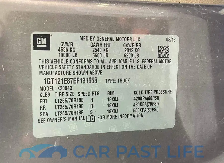 1GT121E87EF131658# 10
