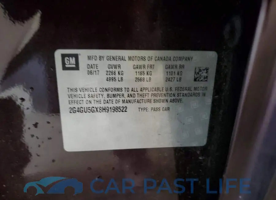 2G4GU5GX8H9198522# 12