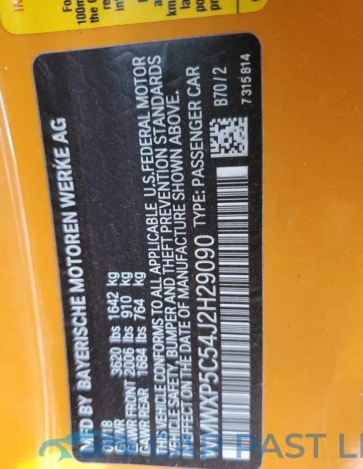 WMWXP5C54J2H29090# 13