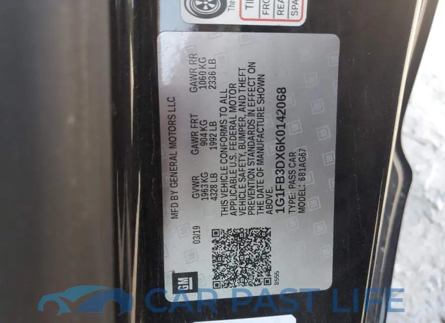 1G1FB3DX6K0142068# 12