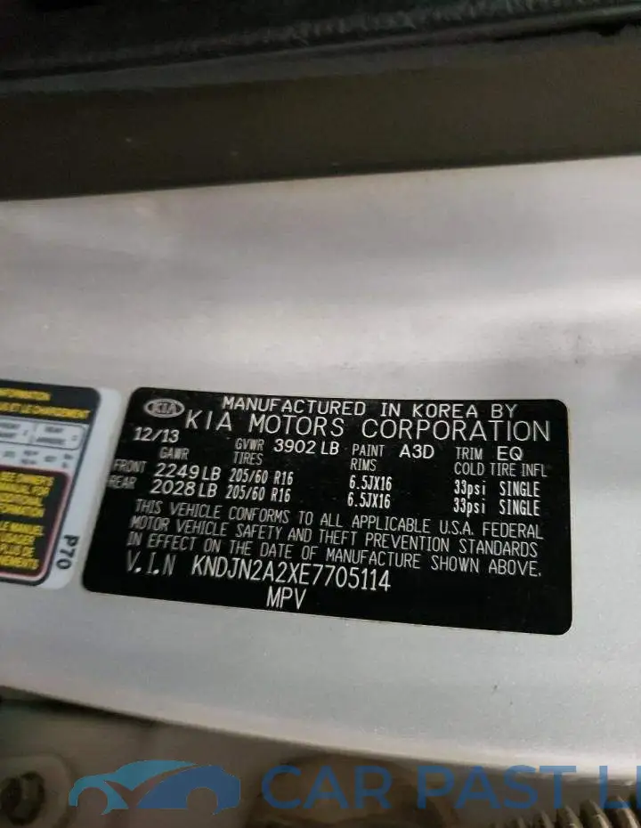 KNDJN2A2XE7705114# 13