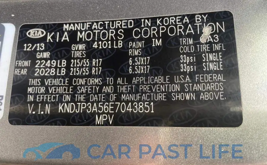 KNDJP3A56E7043851# 10