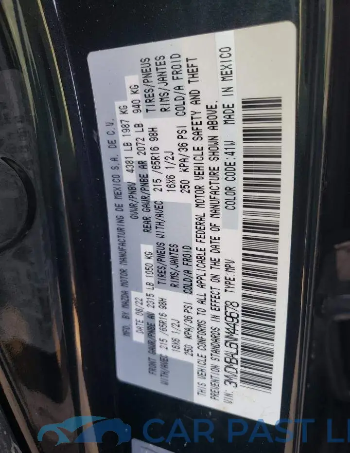 3MVDMBAL6NM449678# 12