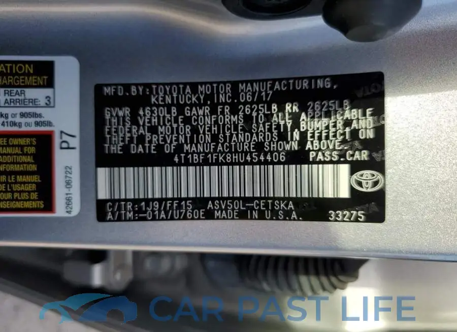 4T1BF1FK8HU454406# 13