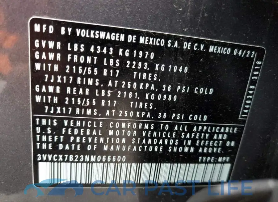 3VVCX7B23NM066600# 12