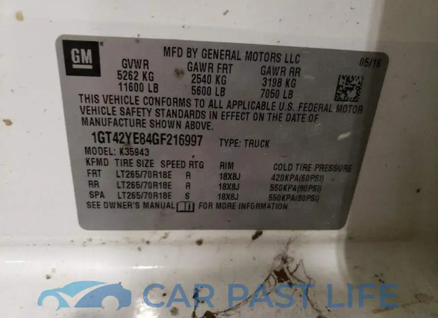 1GT42YE84GF216997# 13