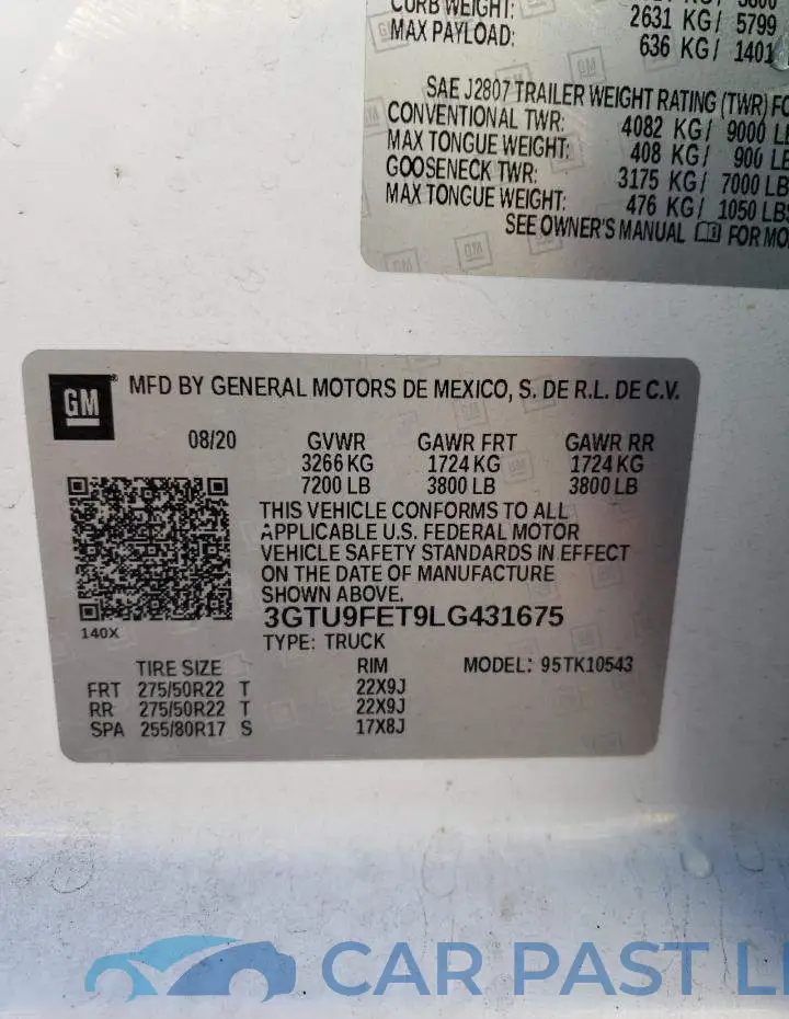 3GTU9FET9LG431675# 13