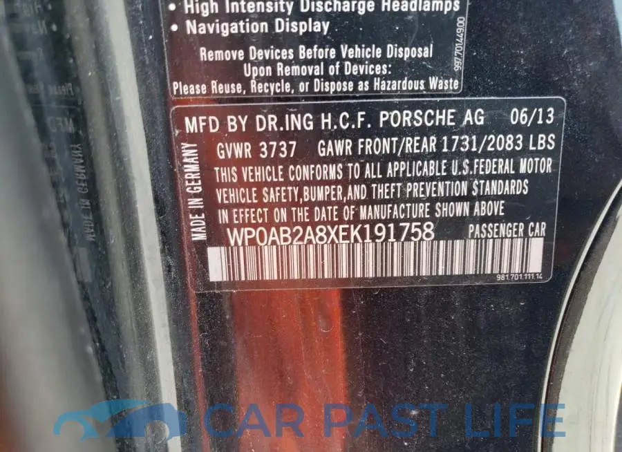 WP0AB2A8XEK191758# 12