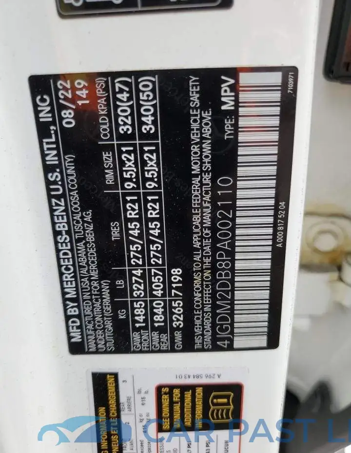 4JGDM2DB8PA002110# 12