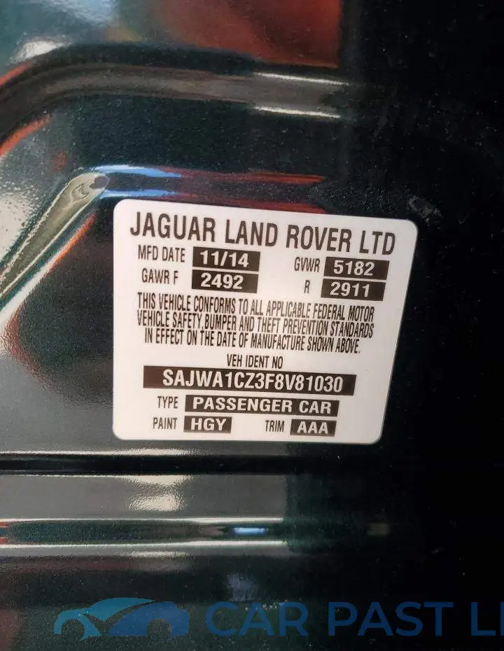 SAJWA1CZ3F8V81030# 12