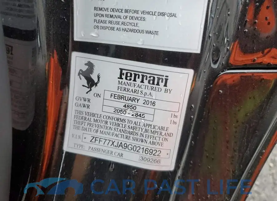 ZFF77XJA9G0216922# 13