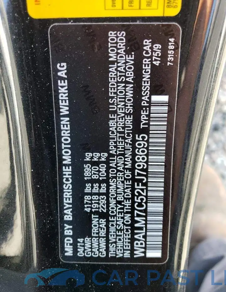 WBALM7C52FJ798695# 13