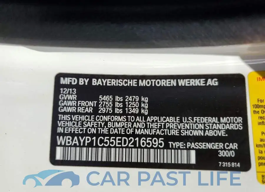 WBAYP1C55ED216595# 12
