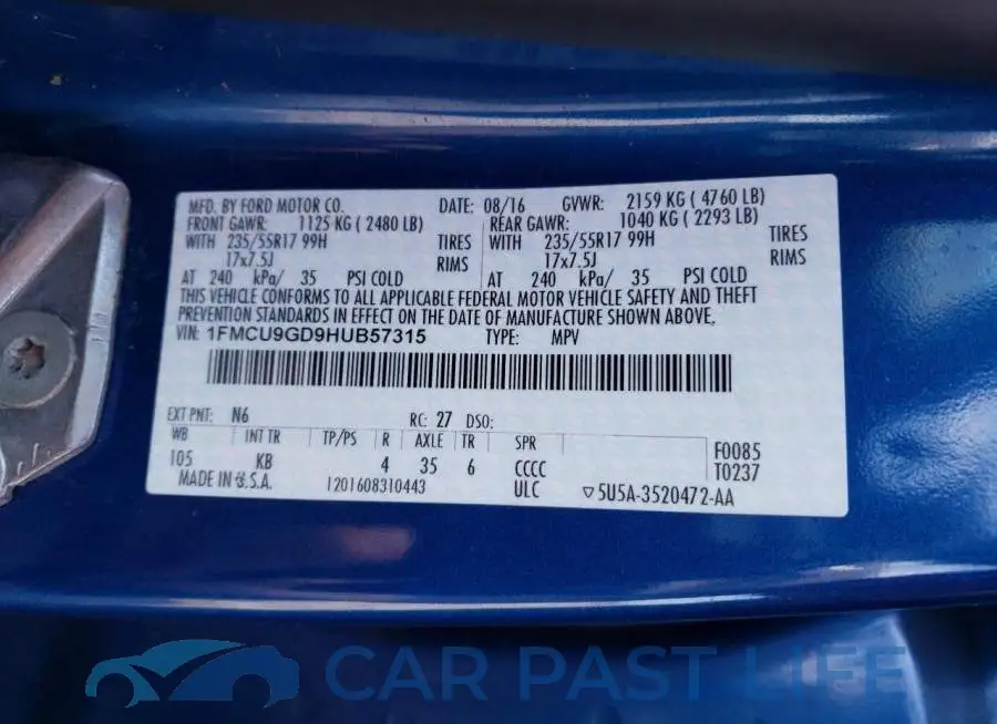 1FMCU9GD9HUB57315# 12