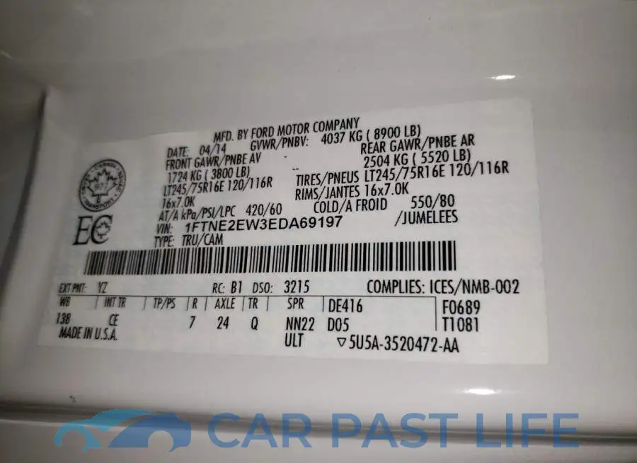 1FTNE2EW3EDA69197# 13