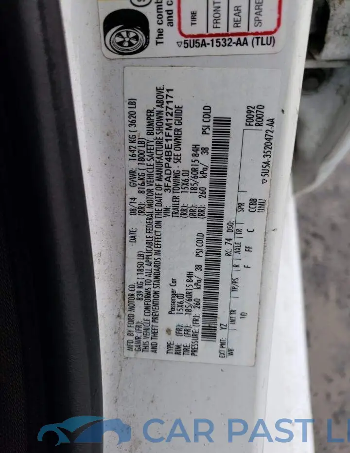 3FADP4BE1FM127171# 12