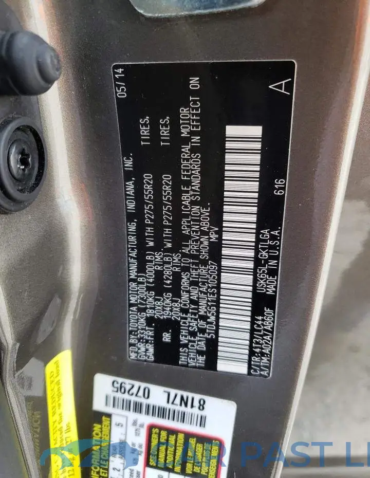 5TDJW5G11ES105097# 13