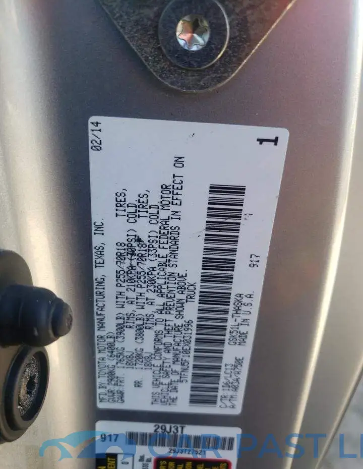 5TFNU5F10EX031996# 12