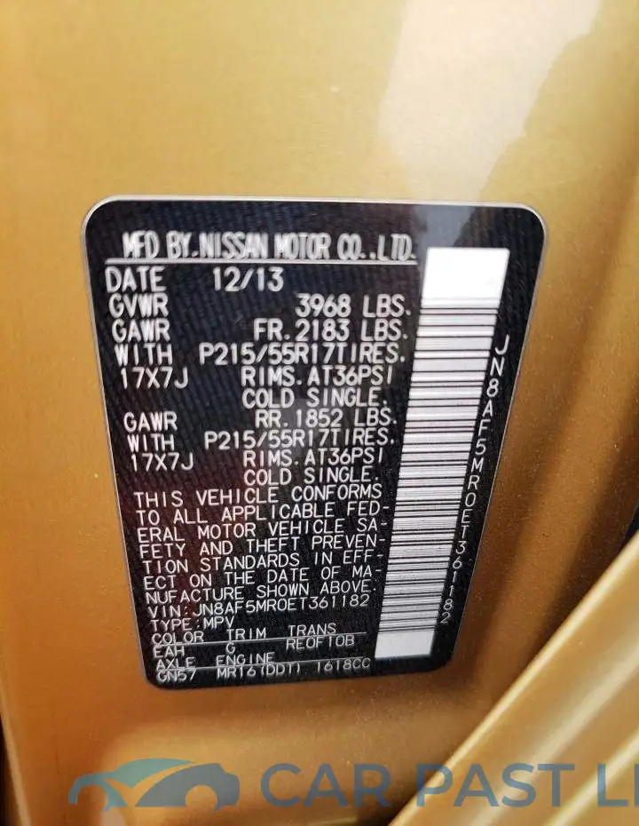 JN8AF5MR0ET361182# 12