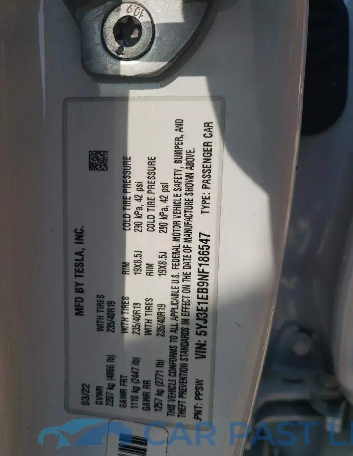 5YJ3E1EB9NF186547# 12