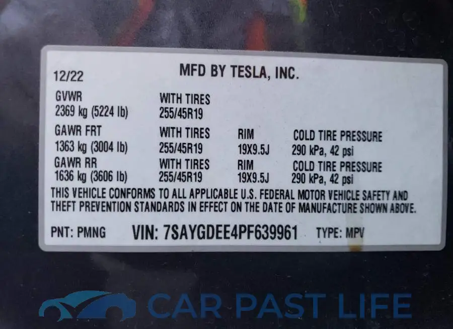 7SAYGDEE4PF639961# 12