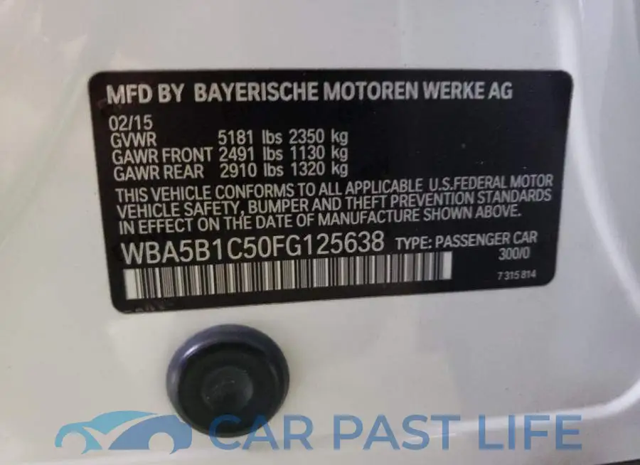 WBA5B1C50FG125638# 12